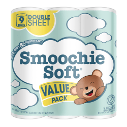 Smoochie Soft 2-Ply Bath Tissue, White, Total Qty 9