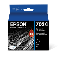Epson® 702XL DuraBrite® Ultra High-Yield Black Ink Cartridge, T702XL120-S