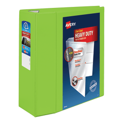 Avery® Heavy-Duty View 3-Ring Binder With Locking One-Touch EZD™ Rings, 5" D-Rings, 38% Recycled, Chartreuse