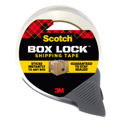 Scotch® Box Lock Packing Tape, 1-15/16" x 38-1/4 Yd, Clear