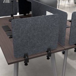WorkPro® Motiva Desktop Privacy Screen, 18-1/8"H x 22-1/16"W x 2"D, Cool Charcoal, Standard Delivery