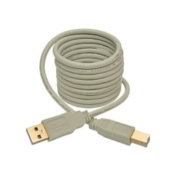 Tripp Lite 6ft USB 2.0 Hi-Speed A/B Cable M/M 28/24 AWG 480 Mbps Beige 6' - USB for Scanner, Notebook, Printer - 60 MB/s - 5.91 ft - 1 x Type A Male USB - 1 x Type B Male USB - Gold-plated Contacts, Gold Plated - Shielding - Beige