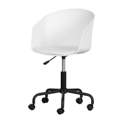 South Shore Flam Plastic Mid-Back Swivel Chair, White/Black
