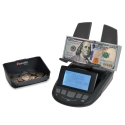Cassida Till Tally Professional Money Counting Scale Bill Counter, 7-1/2"H x 4-13/16"W x 5-13/16"D, Black