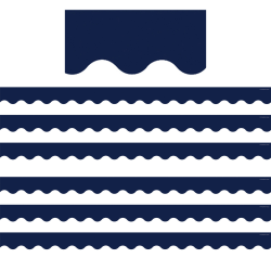 Teacher Created Resources Scalloped Border Trim Packs, 35’, Navy, Set Of 6 Packs
