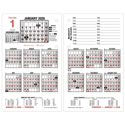 AT-A-GLANCE® Burkhart's Day Counter® 2026 Daily Loose-Leaf Desk Calendar Refill, Large, 4 1/2" x 7 1/2"