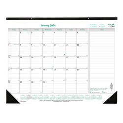 2024 Brownline® EcoLogix Monthly Desk Pad Calendar, 22" x 17", 100% Recycled, January To December 2024 , C177437