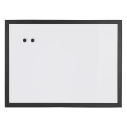 Realspace™ Magnetic Dry-Erase Whiteboard, 18" x 24", Black Finish Frame