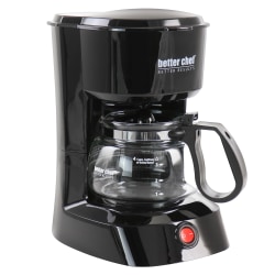 Better Chef 4-Cup Compact Coffee Maker With Removable Filter Basket, Black