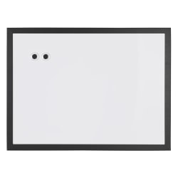Realspace™ Magnetic Dry-Erase Whiteboard, 24" x 36", Black Finish Frame