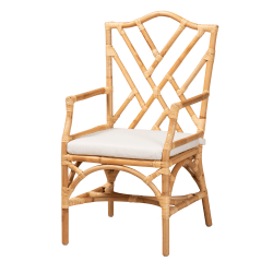 bali & pari Delta Dining Chair, Natural/White