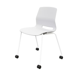 KFI Studios Imme Stack Chair With Caster Base, White