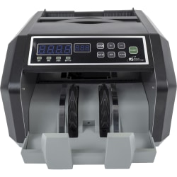 Royal Sovereign High-Speed Currency Counter With Counterfeit Detection, 200 Bill Capacity, 7-15/16"H x 12-7/16"W x 10-3/16"D, Black/Silver
