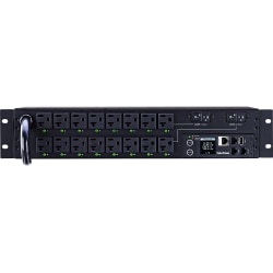 CyberPower PDU41003 Single Phase 100 - 120 VAC 30A Switched PDU - 16 Outlets, 12 ft, NEMA L5-30P, Horizontal, 2U, SNMP, 3YR Warranty