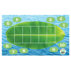 Sensational Math™ Froggy 10-Frame Floor Mat, 3' x 5', Blue/Green, Grade K - 2