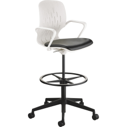 Safco® Shell Extended-Height Chair, Black/White