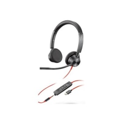 Poly Blackwire 3325-M Headset - Stereo - USB Type A, Mini-phone (3.5mm) - Wired - 32 Ohm - 20 Hz - 20 kHz - On-ear - Binaural - Open - 7.05 ft Cable