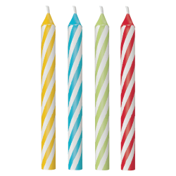 Amscan Go Brightly Spiral Birthday Candles, 2-1/2", Rainbow Assorted Colors, Pack Of 24 Candles