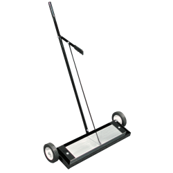 Magnetic Floor Sweeper, 6 lb Load Capacity, 30-1/4 in W, 48 in Handle, Push Type with Release Handle