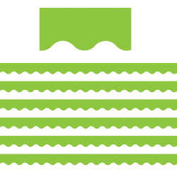 Teacher Created Resources Scalloped Border Trim Packs, 35’, Lime, Set Of 6 Packs
