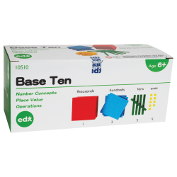 Edx Education edxeducation Four Color Plastic Base Ten Set, 121 Pieces