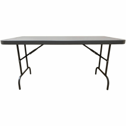 SKILCRAFT® Folding Table - Gray Base - 100 lb Capacity - 30" Table Topx 60" Table Top Depth - 29" - Charcoal - 7110901