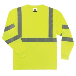 Ergodyne GloWear 8391 Type-R Class 3 Long-Sleeve T-Shirt, X-Large, Lime
