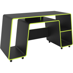 Boahaus Nagoya 58"W Gaming Computer Desk, Black/Green