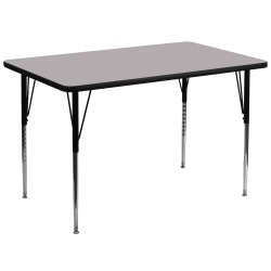 Flash Furniture 72"W Rectangular Thermal Laminate Activity Table With Standard Height-Adjustable Legs, Gray