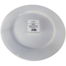Hoffman Vertex China Ceramic Argyle Collection Rolled Edge Plates, 12", Bright White, Case Of 12 Plates