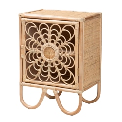 bali & pari Acelin Natural Rattan Nightstand, 27-5/8"H x 19-3/4"W x 13-13/16"D, Natural Brown