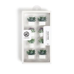 U Brands® Potted Succulent Push Pins, White, Set Of 8 Pins