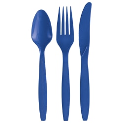 Amscan Assorted Cutlery, Royal Blue, Pack Of 32 Pieces