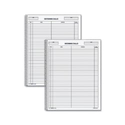 Rediform® Incoming/Outgoing Call Register Book, 100 Sheets, 8 1/2" x 11"