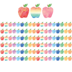 Teacher Created Resources Die-Cut Border Trim, Watercolor Apples, 35' Per Pack, Set Of 6 Packs