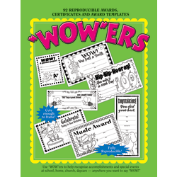 Barker Creek WOWers Reproducible Awards Book, 8 1/2" x 11", Assorted Colors, Preschool - Grade 6