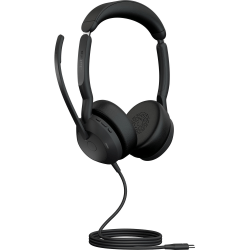 Jabra Evolve2 50 Headset - Stereo - USB Type C - Wired/Wireless - Bluetooth - 98.4 ft - 20 Hz - 20 kHz - On-ear - Binaural - Supra-aural - 5.58 ft Cable - MEMS Technology, Noise Cancelling Microphone - Noise Canceling
