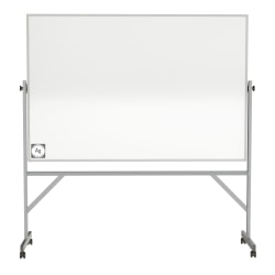 Ghent Reversible Magnetic Hygienic Porcelain Whiteboard, Aluminum Frame, 48"H x 72"W, White