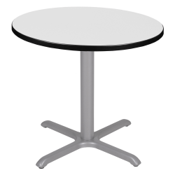 Regency Cain Round X-Base Breakroom Table, 29"H x 30"W x 30"D, White/Ash Gray/Gray