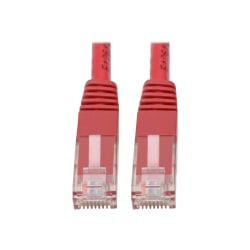 Tripp Lite Cat6 Cat5e Gigabit Molded Patch Cable RJ45 M/M 550MHz Red 5ft 5' - 1 x RJ-45 Male Network - 1 x RJ-45 Male Network - Gold Plated Contact - Red