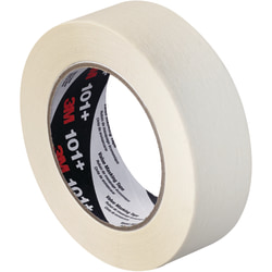 3M™ 101+ Masking Tape, 3" Core, 1.5" x 180', Tan, Case Of 12