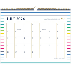 2024-2025 AT-A-GLANCE® Simplified By Emily Ley Monthly Academic Wall Calendar, 15" x 12", Happy Stripe, July 2024 To June 2025, EL24-707A