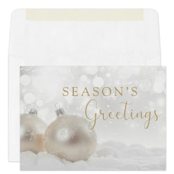 Custom Full-Color Holiday Cards With Envelopes, 7" x 5", Pearly Decorations, Box Of 25 Cards