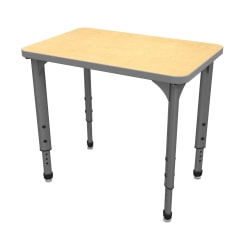 Marco Group Apex™ Series Adjustable 30"W Student Desk Student Desk, Fusion Maple/Gray