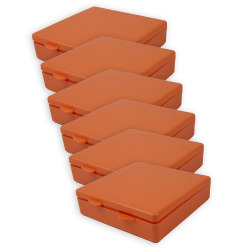 Romanoff Products Micro Boxes, 1"H x 4"W x 4"D, Orange, Pack Of 6 Boxes