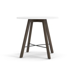HON Scramble Wood Round End Table, 22"H x 24"W x 24"D, Designer White/Florence Walnut