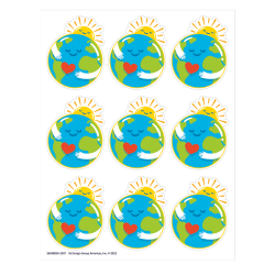 Eureka Giant Stickers, 1-5/16" x 1-3/4", Earth, 36 Stickers Per Pack, Set Of 12 Packs