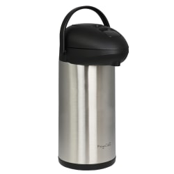 MegaChef Stainless Steel Vacuum Body Pump Cap Air Pot, 5L, Silver
