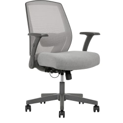 Serta® SitTrue™ Rayne Ergonomic Mesh/Fabric Mid-Back Task Chair, Gray