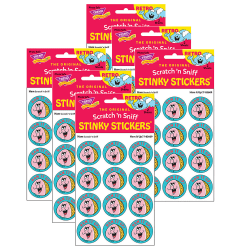 Trend Retro Scratch 'n Sniff Stinky Stickers, Ham It Up!/Ham, 24 Stickers Per Pack, Set Of 6 Packs